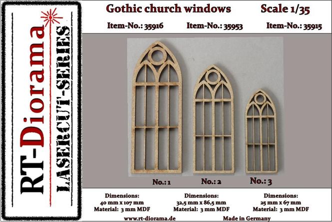 Hovedbilde RT-Diorama 1:35 - 35915 Gothic Church Windows ...