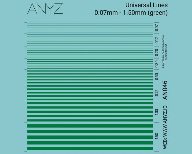Hovedbilde ANYZ Universallinjer 0,07 mm - 1,50 mm (grønn)