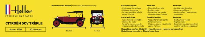 Hovedbilde Heller 1:24 - Citroën 5CV Trèfle - Starter Set ...