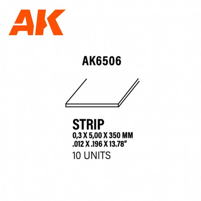 Hovedbilde Strips 0.30 x 5.00 x 350mm - STYRENE STRIP