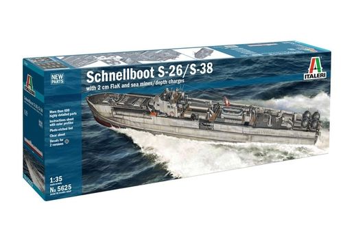 Italeri 1:35 - Schnellboot S-26/S-38 with 2cm Flak and sea mines/depth charges (5625S)