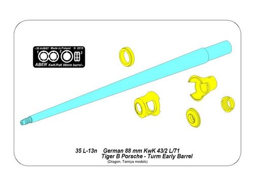 German 88mm Kwk 43/2 L/71 Tiger B Porsche-Turm Early Barrel