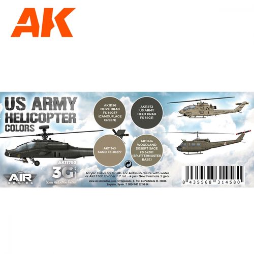 AK-Interactive AK11750 US Army Helicopter Colors
