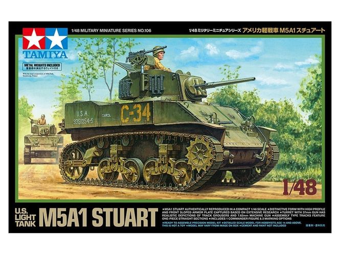 Hovedbilde Tamiya 1:48 - U.S. Light Tank M5A1 Stuart (32606)